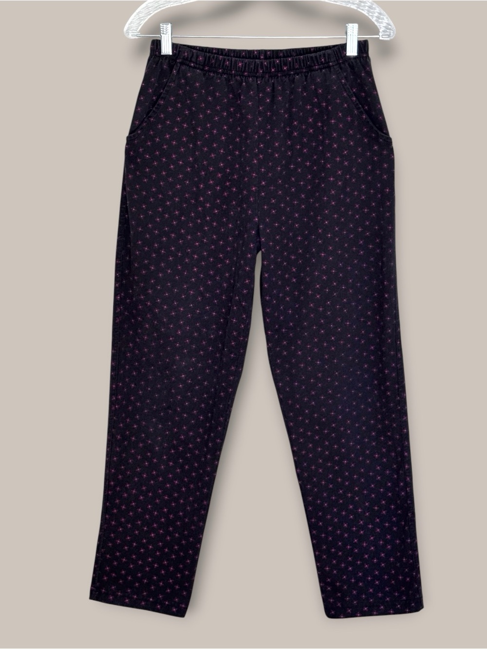 Vintage Bobbie Brooks Navy Red Starburst Cotton Pants Medium